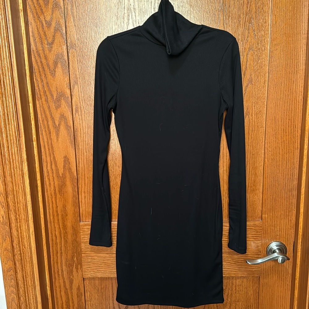 Short black sweater dress